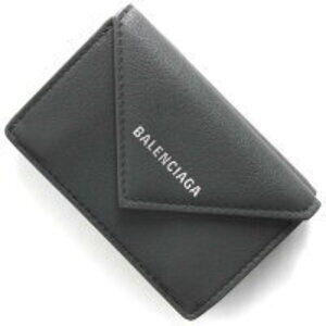Balenciaga Paper Tri fold Wallet Grease Fossil Gray